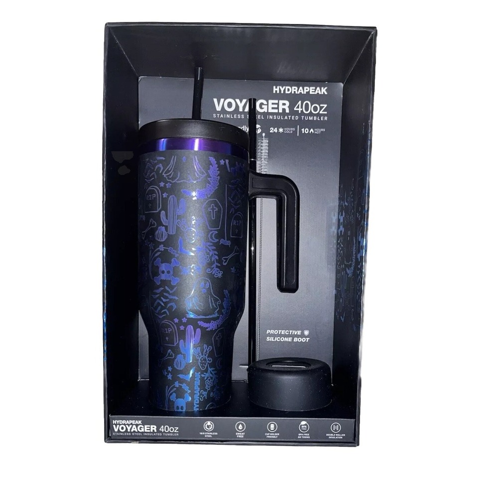 NEW Hydrapeak Etched Halloween Holographic Voyager 40oz Steel Tumbler HPBX24VYGR